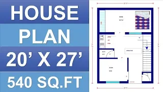 20' X 27'  HOUSE PLAN 540 SQ.FT