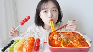 Malatang Tanghulu MUKBANG🍓🍊🍋❤‍🔥 Spicy, Sweet and So Delicious! Eating Show ASMR :D