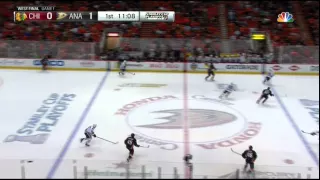 Hampus Lindholm slapshot goal 1-0 Chicago Blackhawks vs Anaheim Ducks May 17 2015 NHL