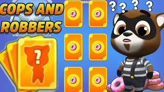 TALKING TOM GOLD RUN COPS AND ROBBERS EVENT LUCKY CARD ELF ANGELA UNLOCKED vs RACCOON BOSS FIGHT
