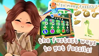 The FASTEST Ways To Get FOSSILS In Adopt Me! 😯 | Tips & Tricks! 🦴