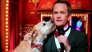 Neil Patrick Harris French kisses the dog from Annie at the 2013 Tony Awards