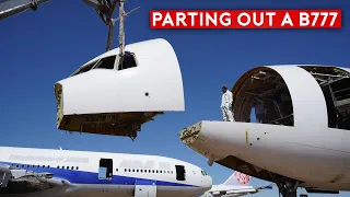 Cutting and Scrapping a B777 - Inside The Airplane Graveyard