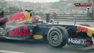 Two F1 cars driving through the streets of Istanbul, Turkey