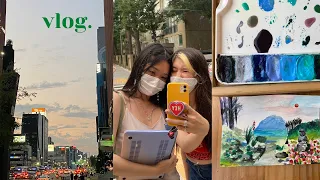 KOREA VLOG | a day in gangnam, painting cafe, muse clinic, starbucks in han river