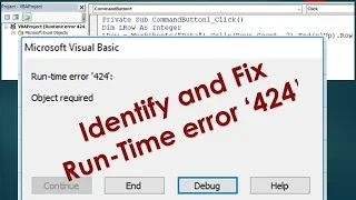 Run-time error '424' object required - Identify and Fix it