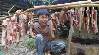 Survival instinct - Bushcraft Alone in 365 Days How To Preserve Primitive Meat? like our Forefathers