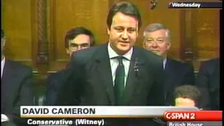 David Cameron first PMQ question, 2002