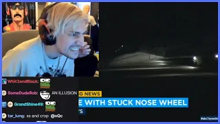 xQc reacts to jet landing without nose landing gear