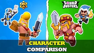 Character Comparison | Brawl Stars Vs. Squad Busters