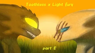 Toothless x Light fury/part 8/Sunset/ Warning blood!
