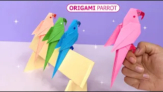Super Easy Origami Parrot. Origami paper parrot Beautiful