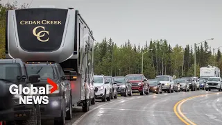 "Glad to be out of here": Yellowknife residents flee as wildfire creeps closer