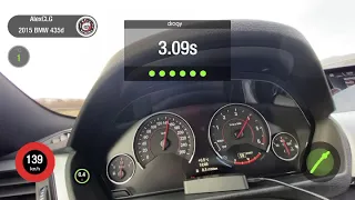BMW 435D xDrive Stage 1 Downpipe Dragy 100-200 acceleration. Best time: 10.1 sec(dragy leaderboard).