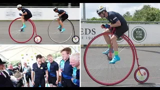 Cyclist breaks the record for the furthest travelled on a Penny Farthing in one hour
