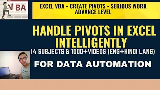 How to Work with Pivots in VBA- Advance programming for Developers