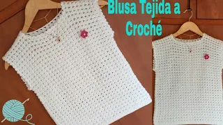 Blusa Tejida a Crochet Paso a Paso/Cómo Tejer Blusa a croché fácil para Principiantes/Blusa a Croché