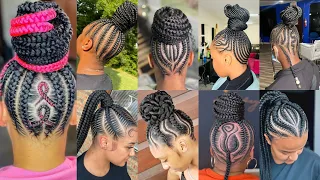 Latest Cornrow Ponytail Braids Hairstyles 2024 |Different Cornrow Hairstyles| Braided ponytail