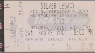STYX  - Live at the Silver Legacy,  Reno, NV.   September 22, 2001