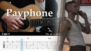 Payphone - Maroon5 - Fingerstyle Guitar TAB