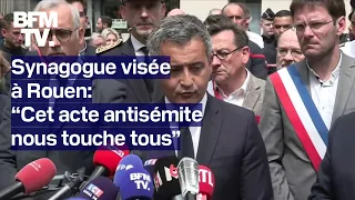 Synagogue visée à Rouen: la déclaration de Gérald Darmanin sur l’attaque en intégralité