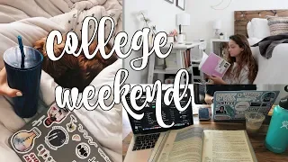 college weekend in my life: reorganizing + cleaning, grocery haul, getting things done!
