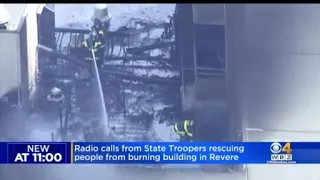 State Police troopers rescue people from burning building in Revere