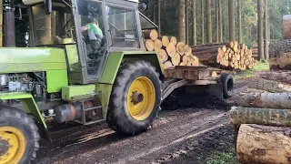 Fortschritt ZT 325 mit DDR Wegehobel Waldbau Wegebau 2021