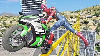 GTA 5 Iron Spiderman Epic Jumps Ragdolls Stunts & Fails Episode 9 (Euphoria Ragdolls)