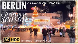 Berlin, Germany - CHRISTMAS MARKETS AT ALEXANDERPLATZ ☃️ 4K HDR - iPhone 15 Pro Walk | Winter 2023