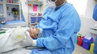 Cute Baby wakes up after Anesthesia Surgery