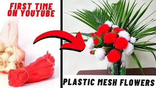 Reuse, Recycle Fruit And Vegetable Mesh Bags| How To Make Flowers From Mesh bags|Minitha Abraham