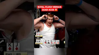 Royal Flush versus Quad Aces at the 2008 WSOP Main Event 😱 Subscribe for the best #poker clips ♠️