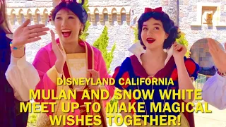 Mulan and Snow White Meet Up to Make Magical Wishes TOGETHER at Disneyland! Ft. Evil Queen #disney