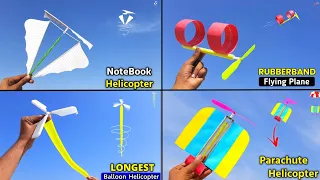 4 Best Helicopter toy , how to make paper toy , Easy paper toy , how to make Flying toy