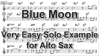 Blue Moon - Very Easy Solo Example for Alto Sax