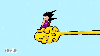 Goku Flying on Nimbus for no Apparent Reason