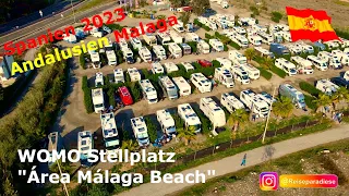 Südspanien, Andalusien, WOMO Stellplatz "Área Málaga Beach" - Überwintern in Spanien, Vanlife