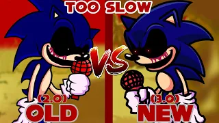 FNF': Vs Sonic.exe - Too Slow (2.0 VS 3.0) (ts old and new comparison)