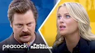 the ultimate Ron vs Leslie stand-off | Parks and recreation