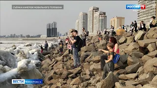 Ледяной «шёпот» услышали хабаровчане на набережной: у краевой столицы начался ледоход