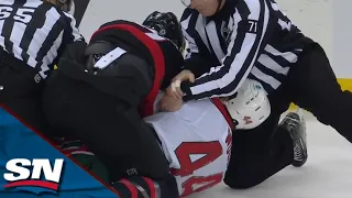 Brady Tkachuk And Miles Wood Scrap After Heated Senators-Devils Scrum