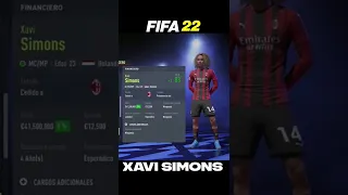 XAVI SIMONS EVOLUCIÓN en 10 TEMPORADAS 😱 FIFA 22 Modo Carrera!! #shorts