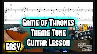 How to play Game of Thrones Theme Guitar Lesson Tutorial with TAB