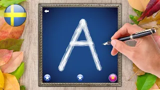 Lär dig skriva stora bokstäver A-Z - Svenska Alfabetet (Swedish Alphabet) | Letter School