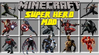 Minecraft Super Hero Mod/ *NEW* SUPER HEROES!!! Iron-Man, Captain America AND MORE!!!