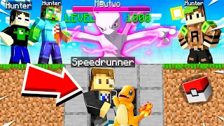 LEGENDARY PIXELMON LUCKY BLOCK MANHUNT! (Speedrunner Vs. 3 Hunters)