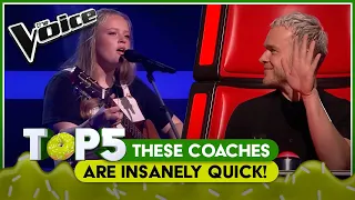 INSANELY QUICK 😱 chair Turns on The Voice! | TOP5