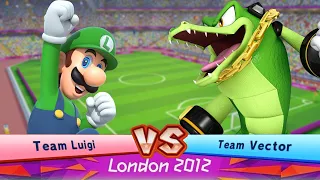 Mario & Sonic at the London 2012 Olympic Games - Luigi/Peach Vs. Vector/Mario