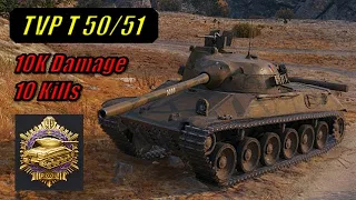 😎 10K Damage and 10 Kills with TVP T 50/51 😯 | Karelia | Pool's Medal | World of Tanks | #4